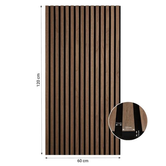 Ljudpanel - Akustikpanel Brun - 60x120 Cm - 4 St