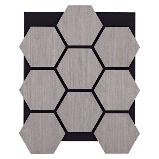 Äänipaneeli - Akustinen paneeli kuusikulmio - 62x76 cm - 8 kpl - harmaa