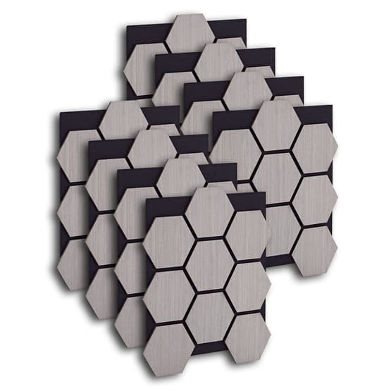 Ljudpanel - Akustikpanel Hexagon - 62x76 Cm - 8 St - Grå