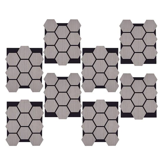 Lydpanel - Akustikpanel Hexagon - 62x76 Cm - 8 stk - Grå