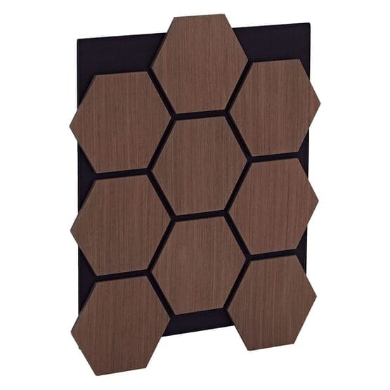 Ljudpanel - Akustikpanel Hexagon - 62x76 Cm - 8 St - Brun