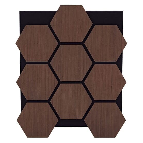 Ljudpanel - Akustikpanel Hexagon - 62x76 Cm - 8 St - Brun