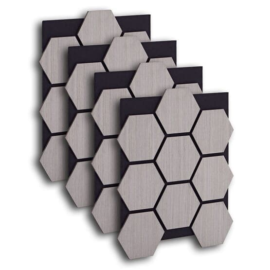 Ljudpanel - Akustikpanel Hexagon - 62x76 Cm - 4 St - Grå