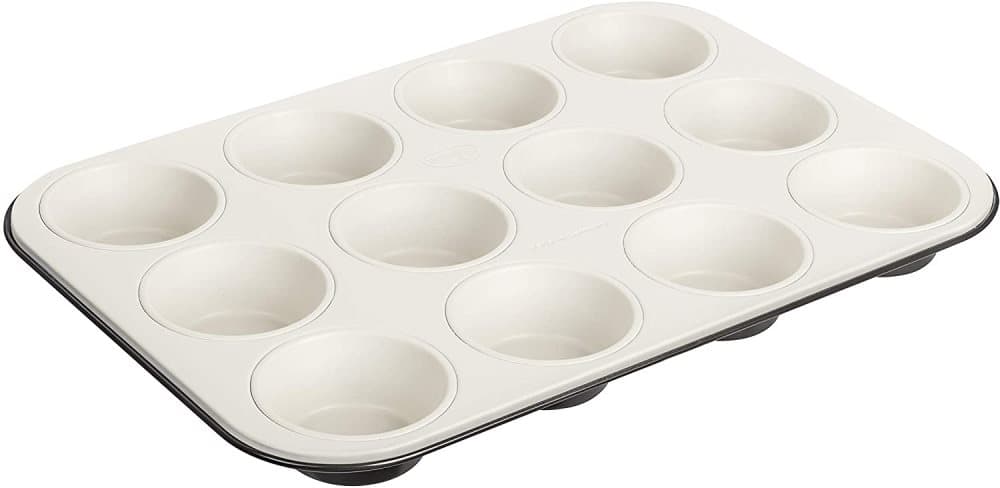 Dr. Oetker 12-Piece Muffin Tin Diameter 5 cm Exclusive Muffin Baking Tin with Ceramic Reinforced Non-Stick Coating Grey/Brown/Cream