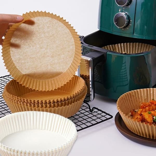 100 stk Air Fryer engangspapir pergamentforme - Liners Airfryer