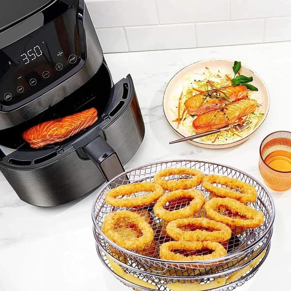 3st Air Fryer Rack Airfryer Korg Fack Rostfritt stål Airfryer
