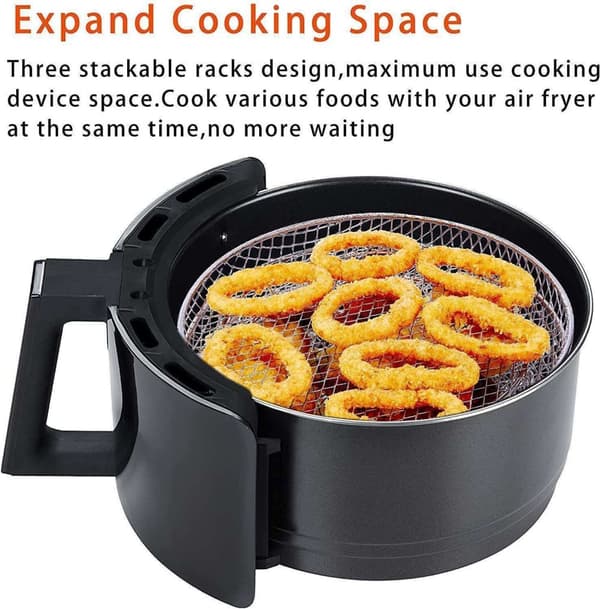 3st Air Fryer Rack Airfryer Korg Fack Rostfritt stål Airfryer