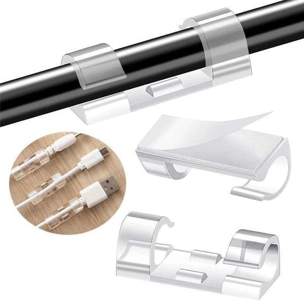 Kabelhållare - Självhäftande - 16-pack - Kabelclips -
