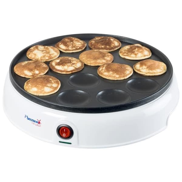 Bestron APFM700W Dutch Poffertjes Pan White 800W