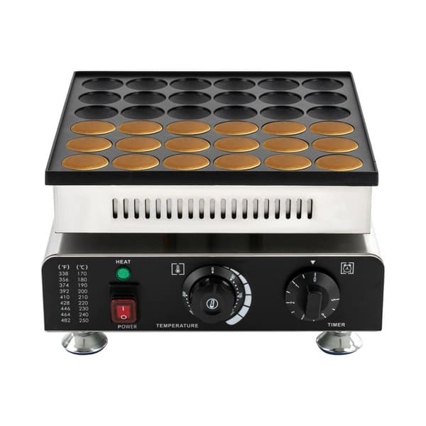 Elektrisk Pandekagegrill, 36-Række, Nonstick, 900W,sort