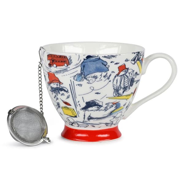 Paddington Bear Mug & Tea Strainer White/Blue/Red One Size