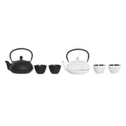 Teselskab-sæt DKD Home Decor Sort Hvid Støbejern (900 ml) (2 enheder)