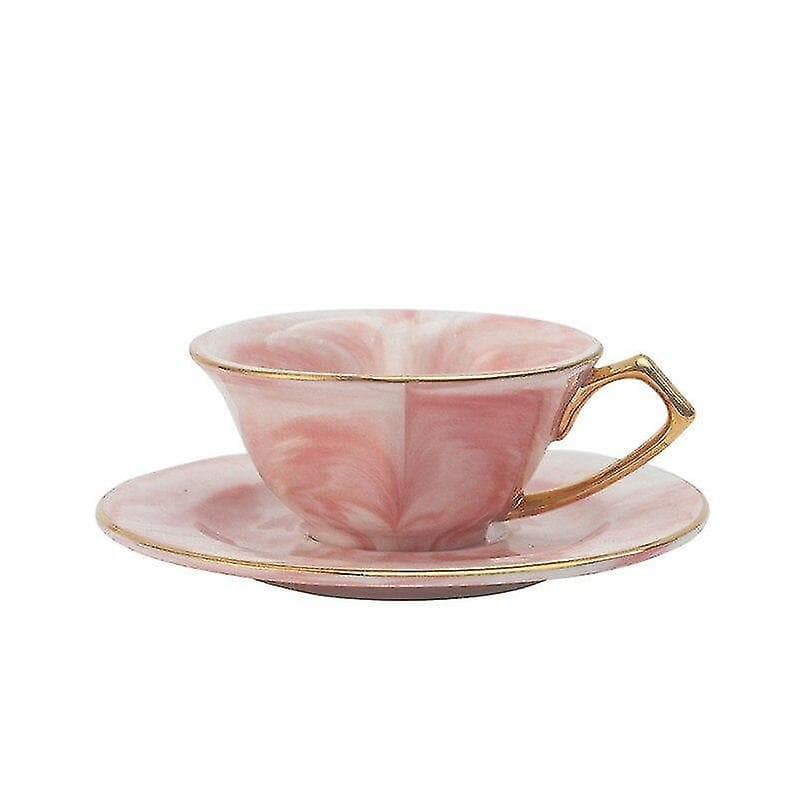 Hmwy-nordisk hjärtformad kaffekopp och tallrik marmor design par Latte keramiska kaffekopp