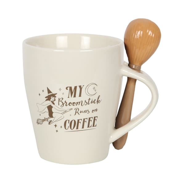 Something Different My Broomstick Runs On Coffee Mug & Spoon Set