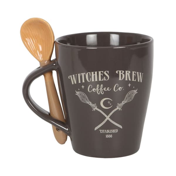 Something Different Set med mugg och sked från Witches Brew Coffee Co. Brown/Beige One Size