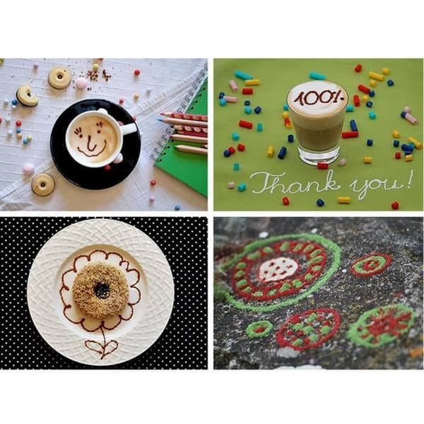 Elektrisk Tårtdekoratör Latte Kaffe Spice Art Carving Köksredskap Vit