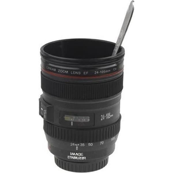Mugg - MUG - Kameralins - Slitstark plast - 350 ml - Svart