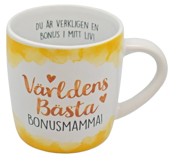 Mugg med text  "Världens bästa bonusmamma"