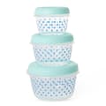 Miniatyrbillede 1 af 2: Runde Madopbevaring - Mint - Dots Print - 3-sæt / På vej til lager
