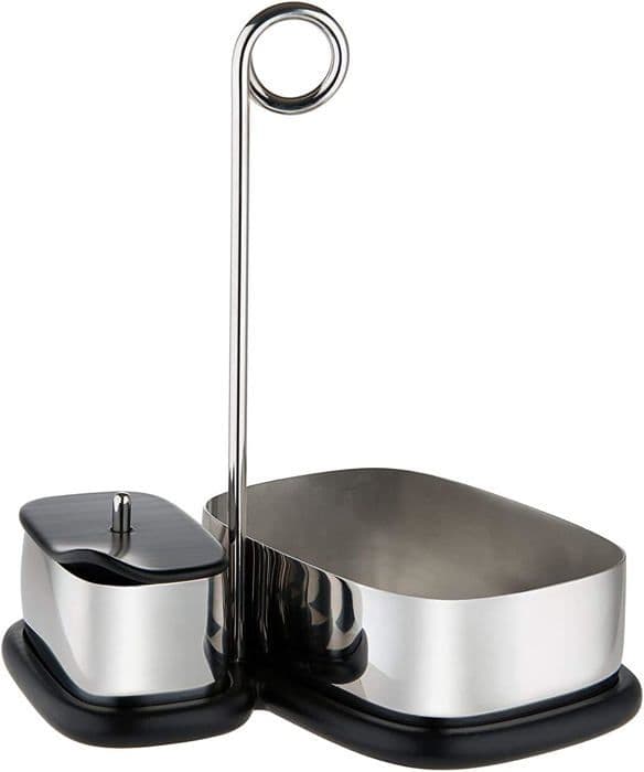 Alessi - VS07 1 - Te- och kaffetillbehörsset, melamin, silver, 19,00 x 17,50 x 23,00 cm