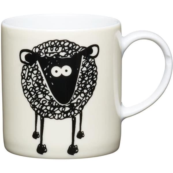 KitchenCraft espresso-kopp får 80 ml porslin vit/svart