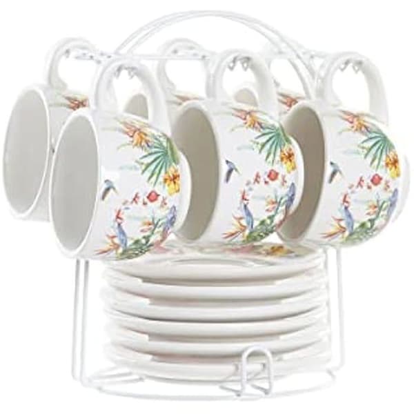 Kaffekoppset - DKD HOME DECOR - Metall och dolomit - 180 ml - Flerfärgad - Modern design