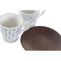 Miniatyrbild 3 av 4: Set med kaffekoppar DKD Home Decor Blå Brun Stengods (90 ml)
