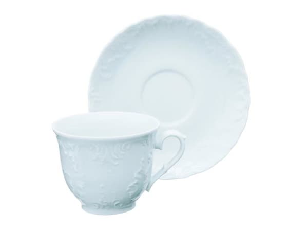 Excelsa - 60458Bianco - molecuisine Set med tekoppar med fat 6 enheter. Elisa Rococo '21 cl vit'