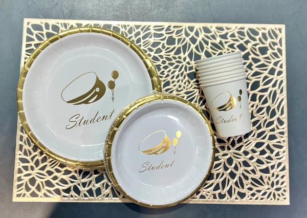 Mugg Student Vit/Guld 8-pack