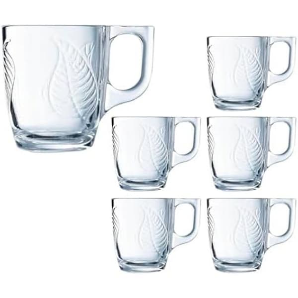 Koppar - VIVALTO - Set om 6 - Transparent glas - 90 ml - Flerfärgad - Modern design
