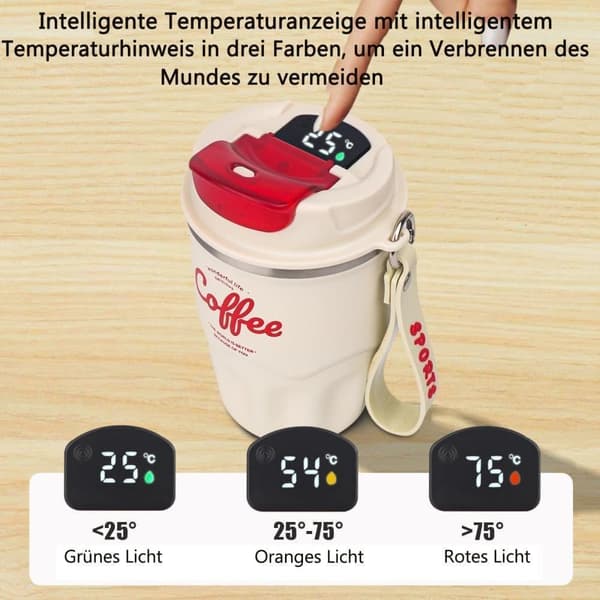 Isolerad mugg, kaffe mugg för on-the-go, 360 ml, rostfritt stål, kaffe to-go kopp, termosdesign