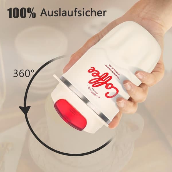 Isolerad mugg, kaffe mugg för on-the-go, 360 ml, rostfritt stål, kaffe to-go kopp, termosdesign