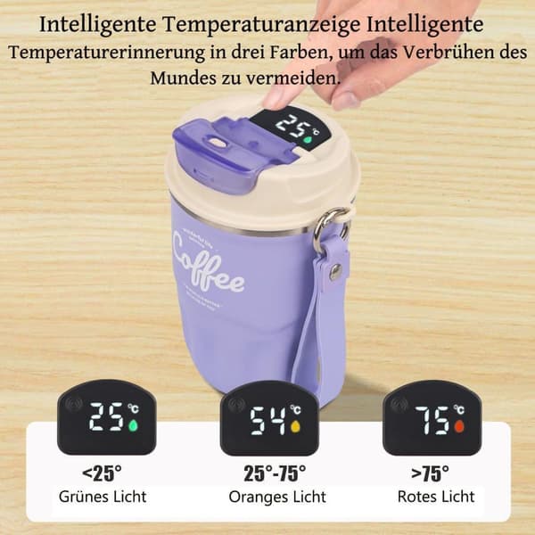 Isolerad mugg, kaffe mugg för on-the-go, 360 ml, rostfritt stål, kaffe to-go kopp, termosdesign