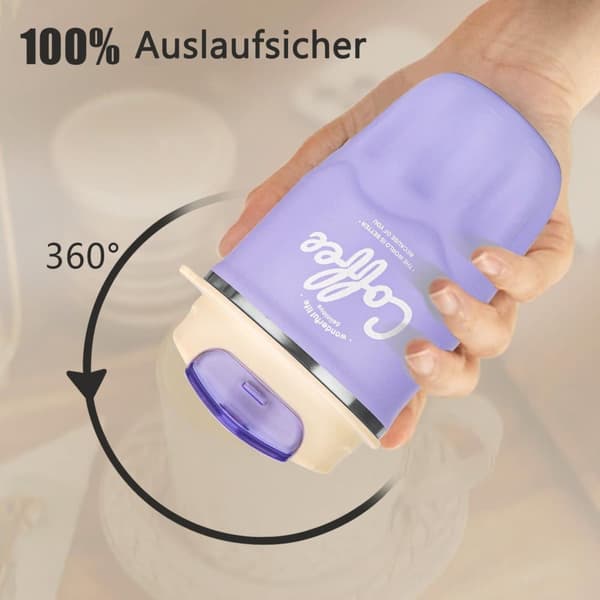 Isolerad mugg, kaffe mugg för on-the-go, 360 ml, rostfritt stål, kaffe to-go kopp, termosdesign