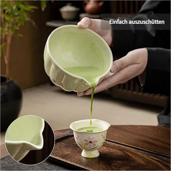 Matcha-te af keramik, inklusive matcha-skål og matcha-piskeris, sæt med 5 dele