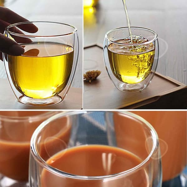 C Cup 6 pac 80ml espresso kaffekopp espressoglasset kaffekoppar dubbelvägg transparent teglas Isoleringsglas a vi