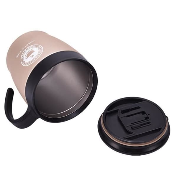 Kaffekopp - Rostfritt stål - 300ML - Lufttätt lock - Minimalistisk design - Halkfri