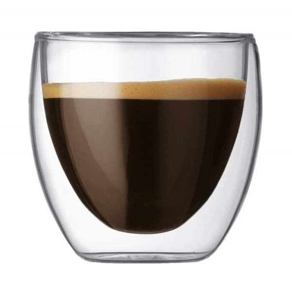 TD® Set med 6 glas kaffe-espresso-espressokopp - 80 ml , set-dubbelvägg kaffekoppar, original espressokopp.
