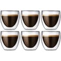 Miniatyrbild 1 av 4: TD® Set med 6 glas kaffe-espresso-espressokopp - 80 ml , set-dubbelvägg kaffekoppar, original espressokopp.