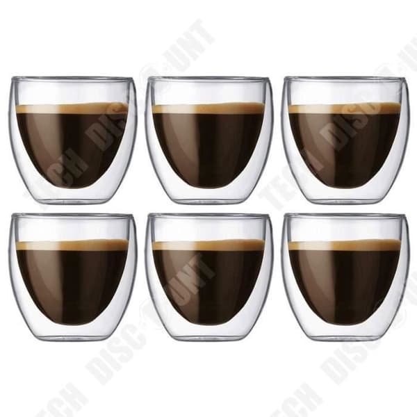 6-pack espresso sprit kaffeglas 80 ml Kapacitet dubbelvägg termiskt klart glas Servera te kaffe kaffemugg