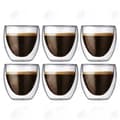Miniatyrbild 1 av 4: HTBE®-kaffemuggar 80 ml Kapacitet Dubbellager Klart Glas Varmservering Te Hushållsbruk Rejäla och hållbara tekoppar Paket med 6