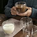 Miniatyrbild 3 av 4: HTBE® 80 ml kaffekopp dubbel lager kapacitet varmt klart glas servera te hushållsbruk robusta och hållbara tekoppar paket med 6