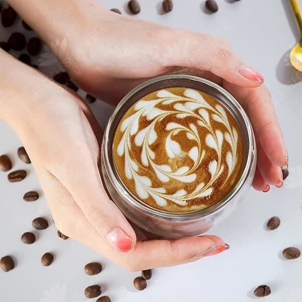 HTBE® 80 ml kaffekopp dubbel lager kapacitet varmt klart glas servera te hushållsbruk robusta och hållbara tekoppar paket med 6
