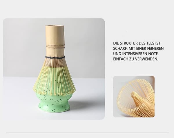 Keramiskt teset, inklusive matchaskål, Matcha vispställ och matchavisp, 5-delars set