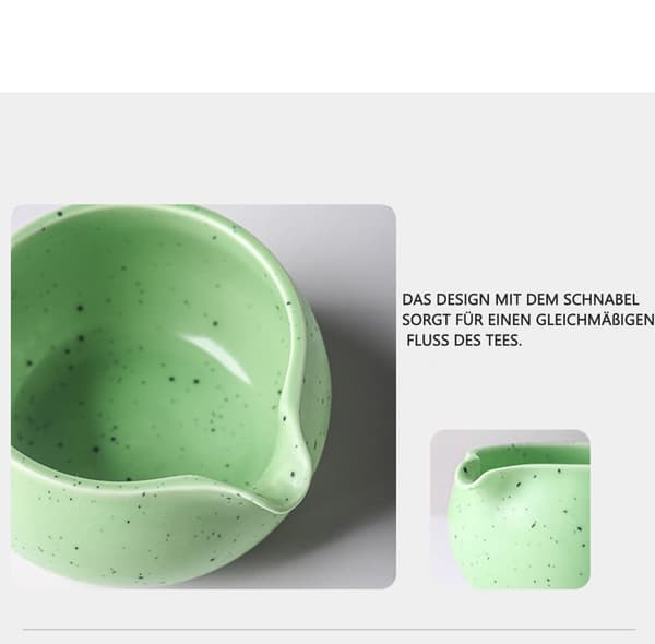 Keramiskt teset, inklusive matchaskål, Matcha vispställ och matchavisp, 5-delars set