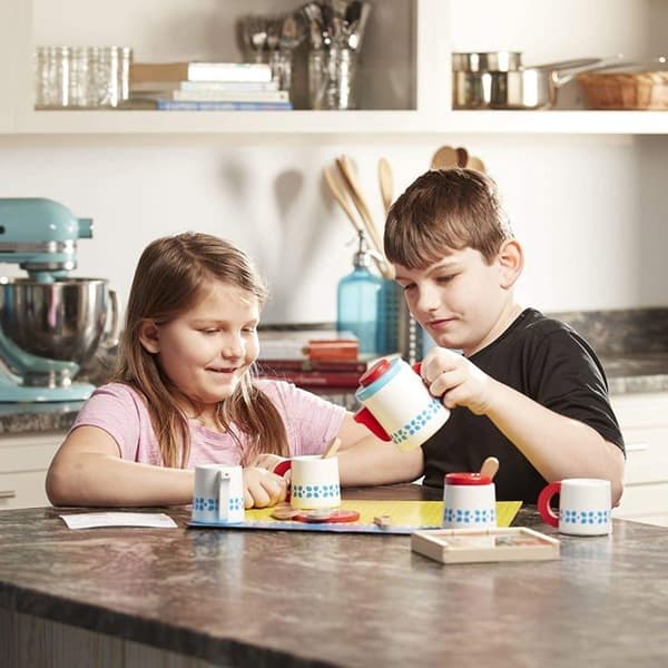 Te-servis - Melissa & Doug - 18 delar - Trä - Klassisk - För barn