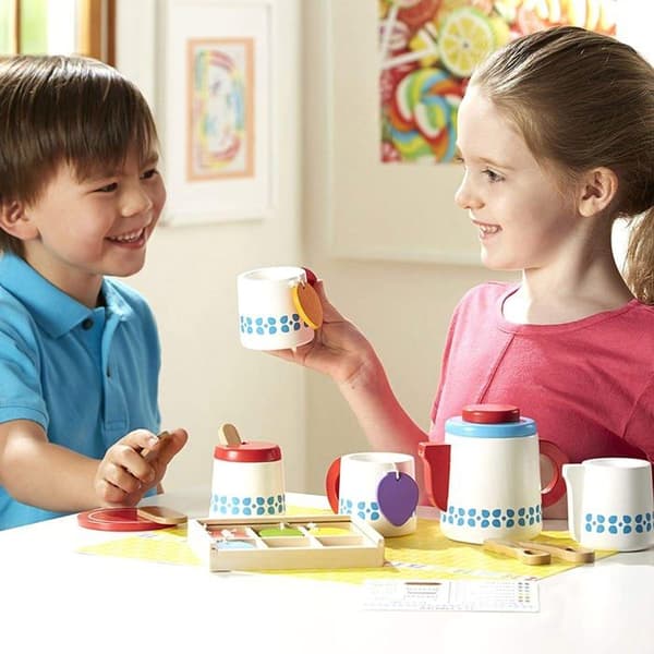 Te-servis - Melissa & Doug - 18 delar - Trä - Klassisk - För barn