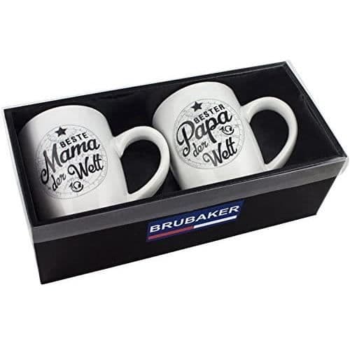 Presentförpackning - BRUBAKER - 2 Muggar - Keramik - 300 ml - Mikrovågsugn och diskmaskinssäker