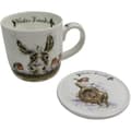 Miniatyrbild 1 av 4: Officiellt licensierad Wrendale Royal Worcester Christmas Donkey Robins Fine Bone China China Mugg Coaster Set