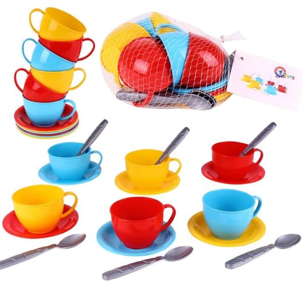 Servis för te - Ej specificerat - Barn - Delikata mönster - Högkvalitativ plast - 17x15x10cm